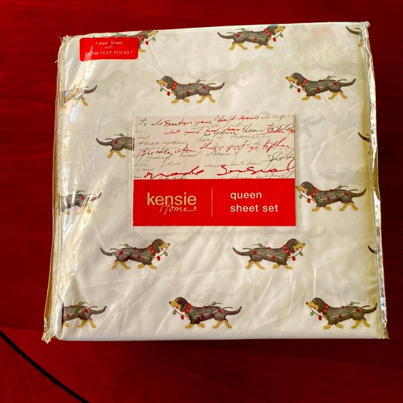Kensie Bedding Kensie Home Holiday Dachshund Queen Sheet Set Poshmark